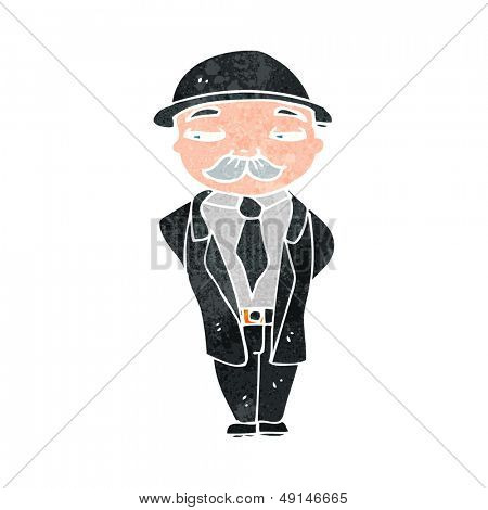 empresário sensato retrô dos desenhos animados