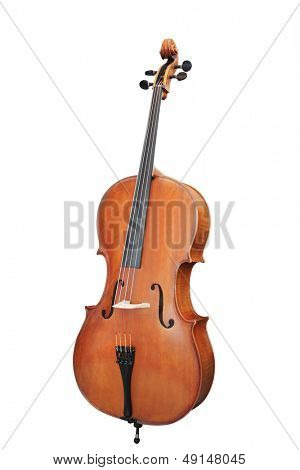 Violoncello isoleret under den hvide baggrund