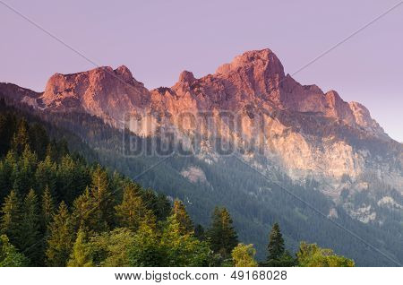 Mountain Rote Fluh In Afterglow