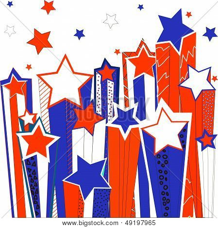 Shooting Stars. Vector Illustration.