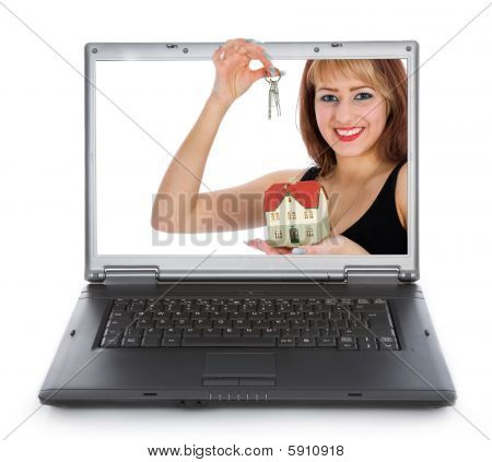 不動産ビジネスの女性をアドバタイズします。