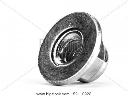 Extreme close up shot of lock nut