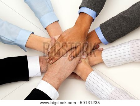 business, succcess and winning concept - group of businesspeople celebrating victory