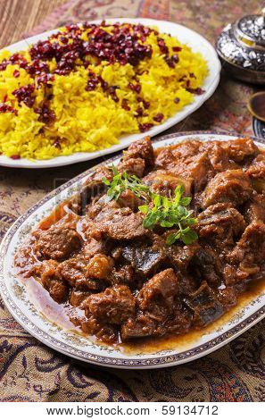 persian lamb ragout - khoresht-e badenjan