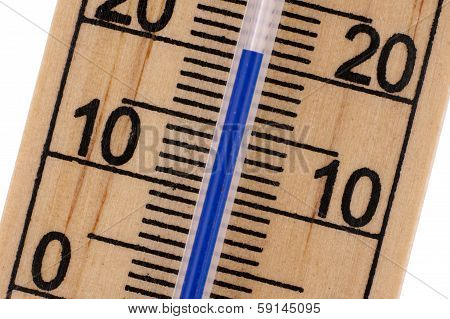 Oblique Close Up Of Mercury Room Thermometer