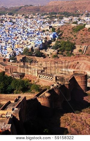 Jodhpur City Seen From Mehrangarh Fort, India