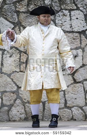 Spanish classical and popular dance, during the re-enactment of the War of Succession. September 4, 2010 in Brihuega, Spain
