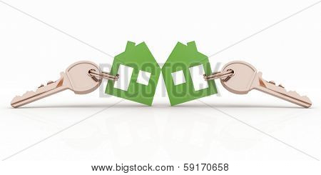 3d model house symbol set with keys