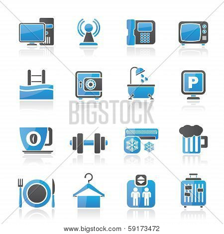 Hotel Amenities Services Icons
