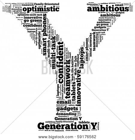 Generation Y in word collage