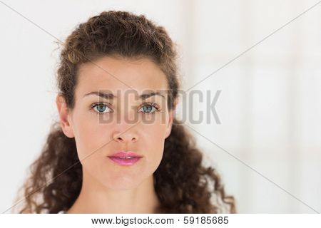 Closeup portrait of serious businesswoman in ofiice