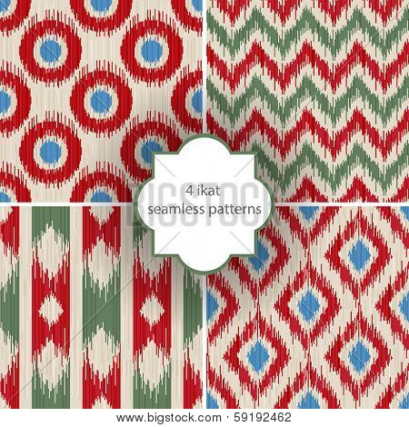 4 ikat seamless patterns