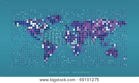Dotted Map Design - Colorful World Map