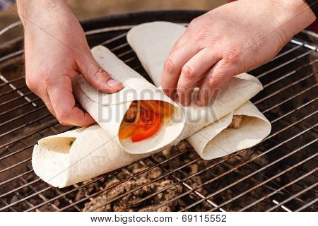 chef making tortilla