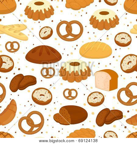 Bread and baking seamless pattern