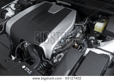 The powerful engine of the modern car