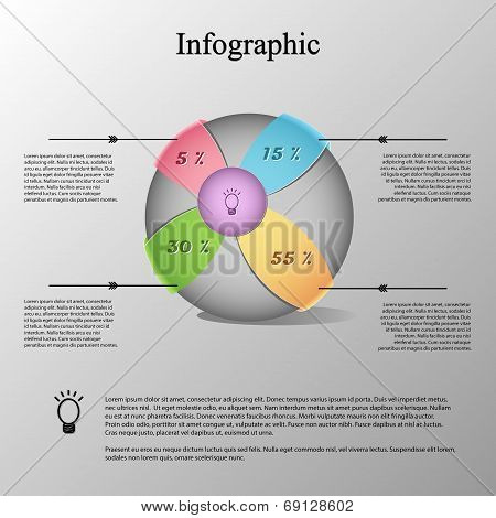 Modern infographic template with sphere on color