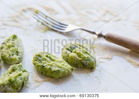 Gnocchi With Wild Garlic Is Prepared