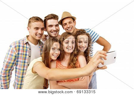Group of happy students