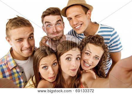 Group of happy students