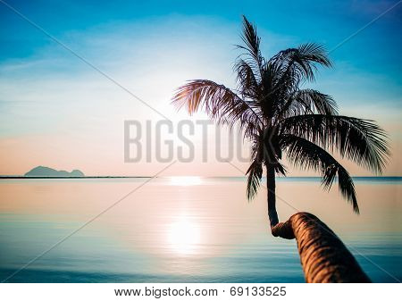 Sea sunset in Koh Phangan island, Thailand. 