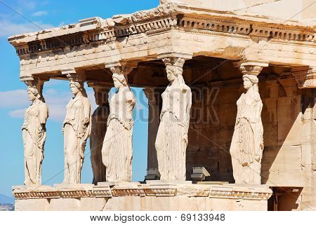 Statues Of Porch Of The Karyatides, Athens