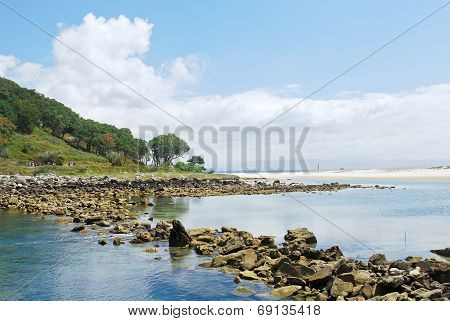 Coastline On Cies Islands In Atlantic, Spain