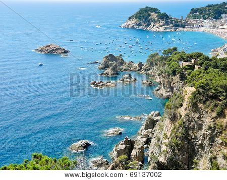 View Of Town Tossa De Mar On Tossa Cap, Spain