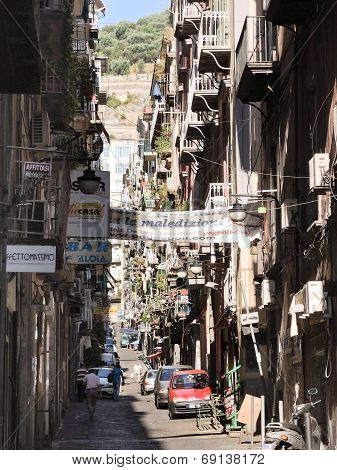 Street In Old City Of Naples, Italy