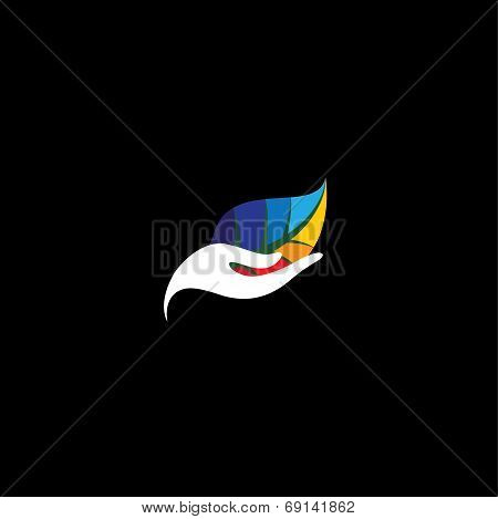 Girls Hand & Leaf - Spa, Wellness & Beauty Concept Vector