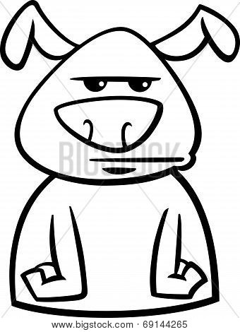 Bored Dog Cartoon Coloring Page