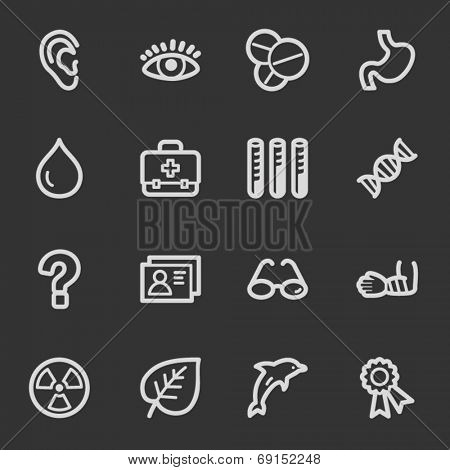 Medicine web icon set 2, grey set