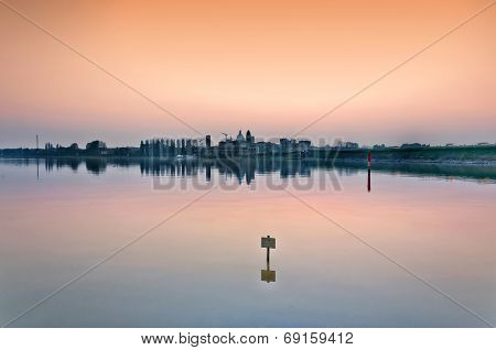 Mantova skyline at dusk - Italy