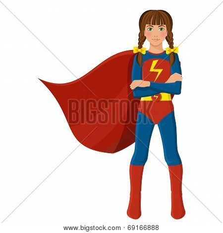 Girl in superhero costume