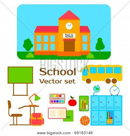 Set school elements.
