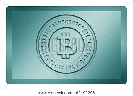 Cyan Bitcoin Metal Texture