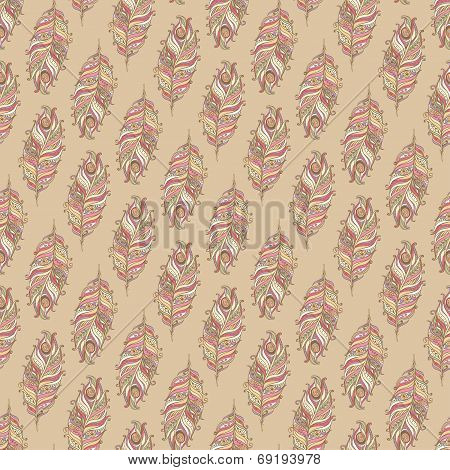 Vector Seamless pattern with decorative  feather?