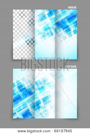 digital tri-fold brochure with squares