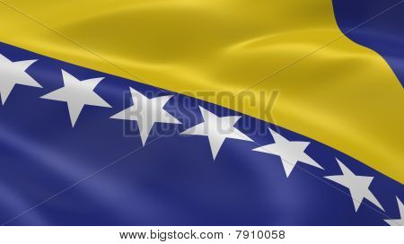 Bosniske Flag i vinden