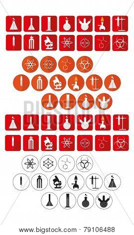 laboratory icons set