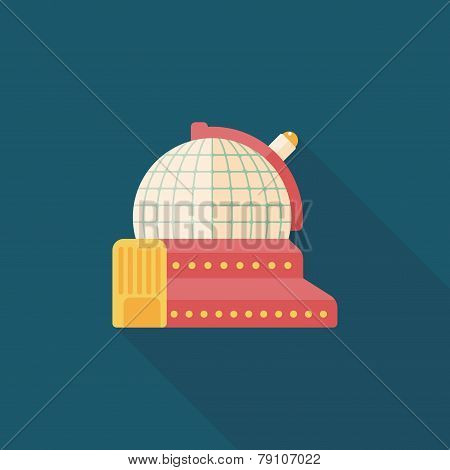 Space Astronomical Observatory Flat Icon With Long Shadow,eps10