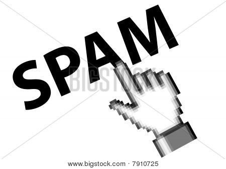 Ilustración de un cursor en el botón de spam