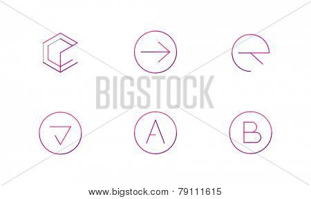 Logo set thin line clean style - business icons, branding emblems