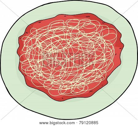 Isolated Pasta In Sauce