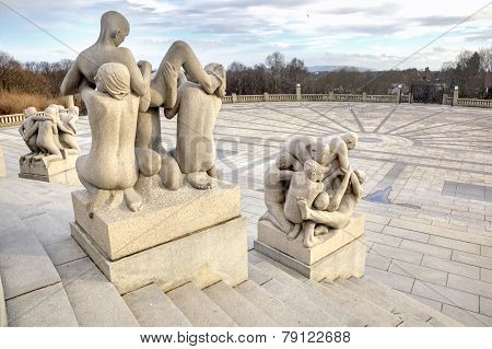 Sculptures Gusava Vigeland In Frogner Park