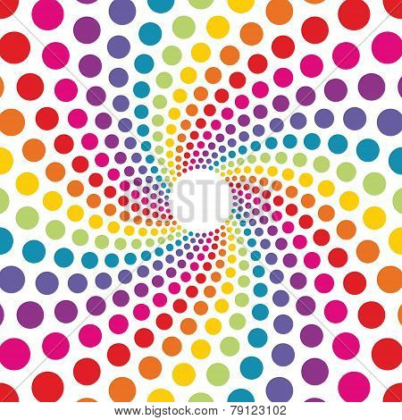 Circular Background Made From Colored Dots