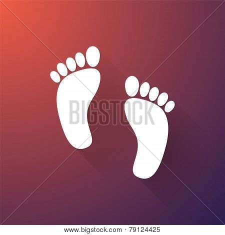 The Human Foots With Long Shadows