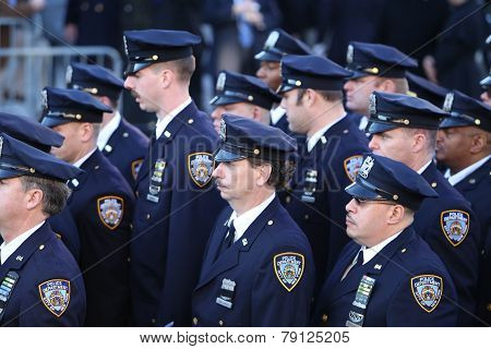 NYPD officers outside church