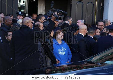 Mourners outside Queens church