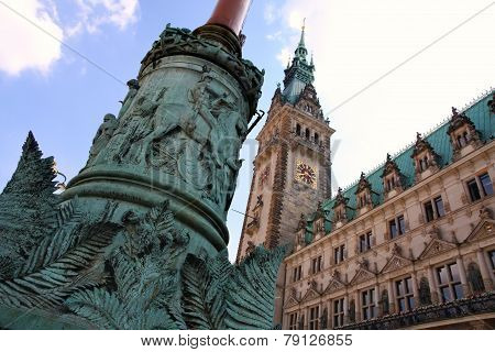 Rathaus, Famous Town Hall In Hamburg, Germany